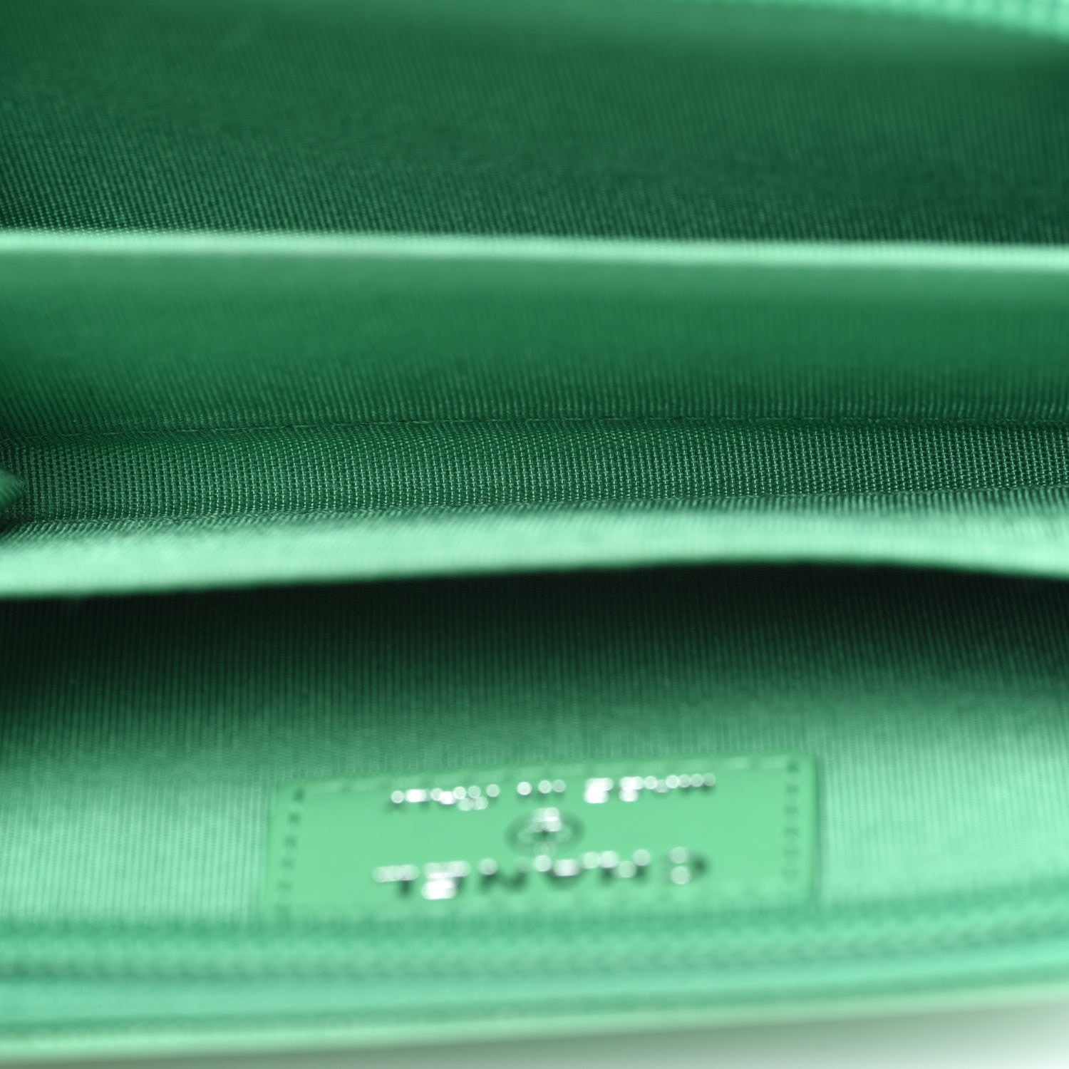 Chanel Caviar Quilted Boy Zip Around Coin Purse Wallet Green 5 of 8