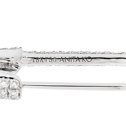 Anita Ko 18K White Gold Diamond Mini Safety Pin Earring 4 of 4