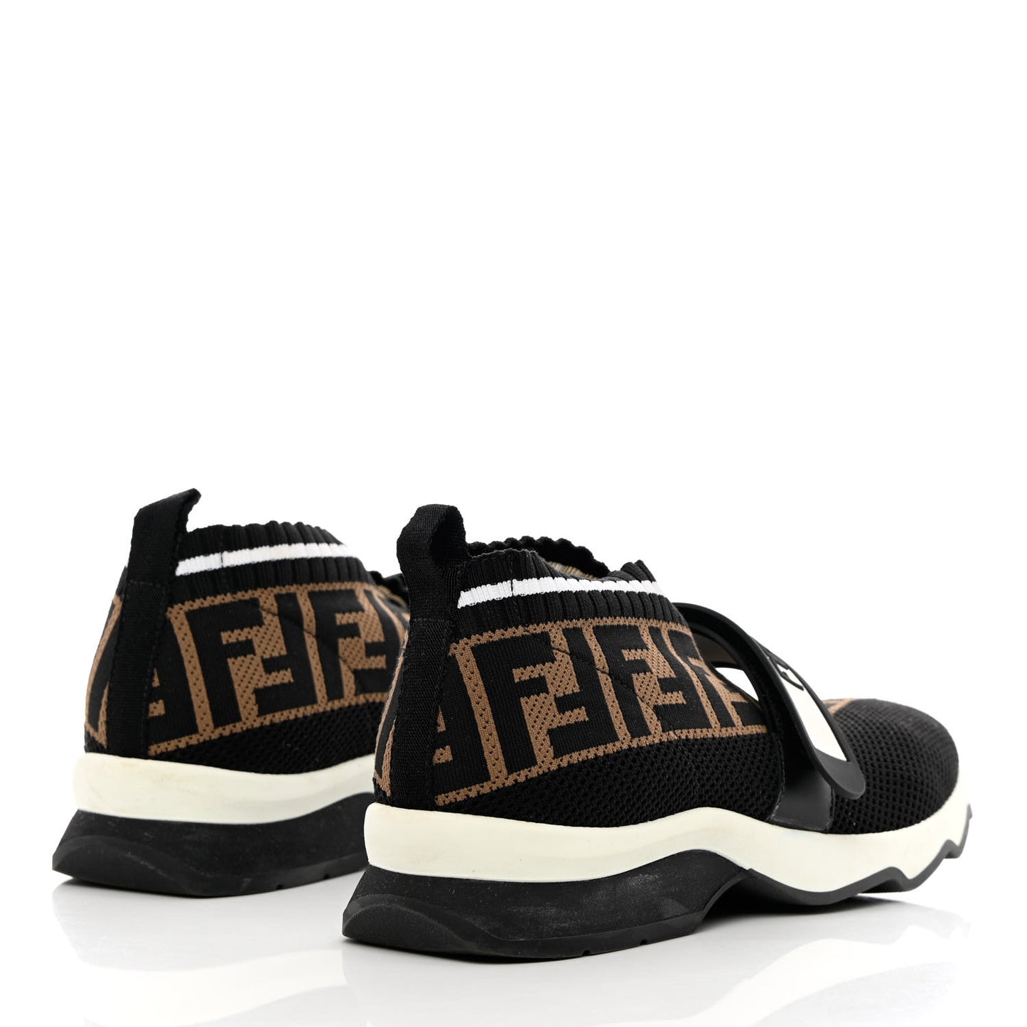 Stretch Yarn FF Stiff Band Rockoko Sneakers 38 Black White Tobacco
