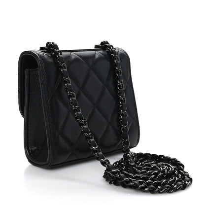 Chanel Lambskin Quilted Mini Trendy CC Clutch With Chain So Black 3 of 9