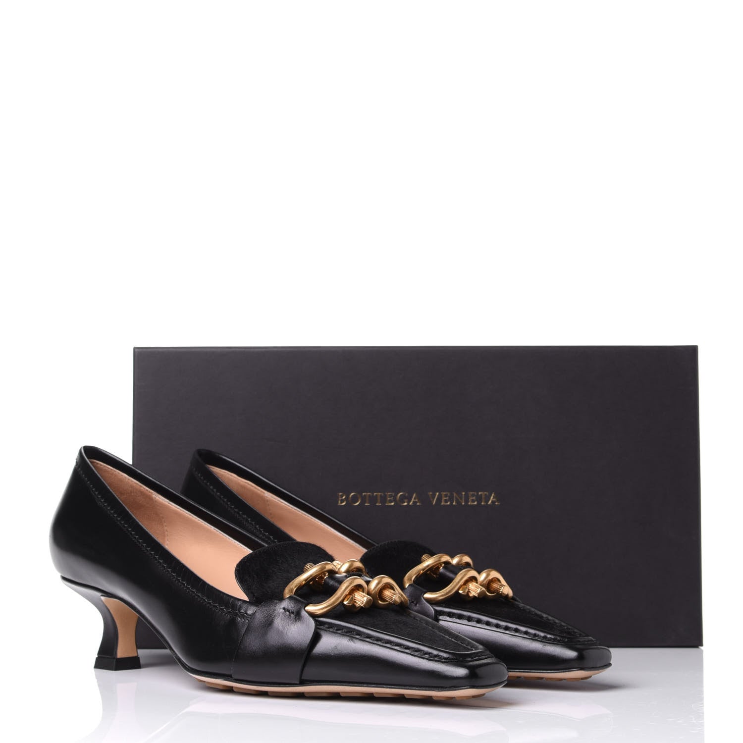 Bottega Veneta Nappa Calf Hair Madame Pumps 37 Black 10 of 10