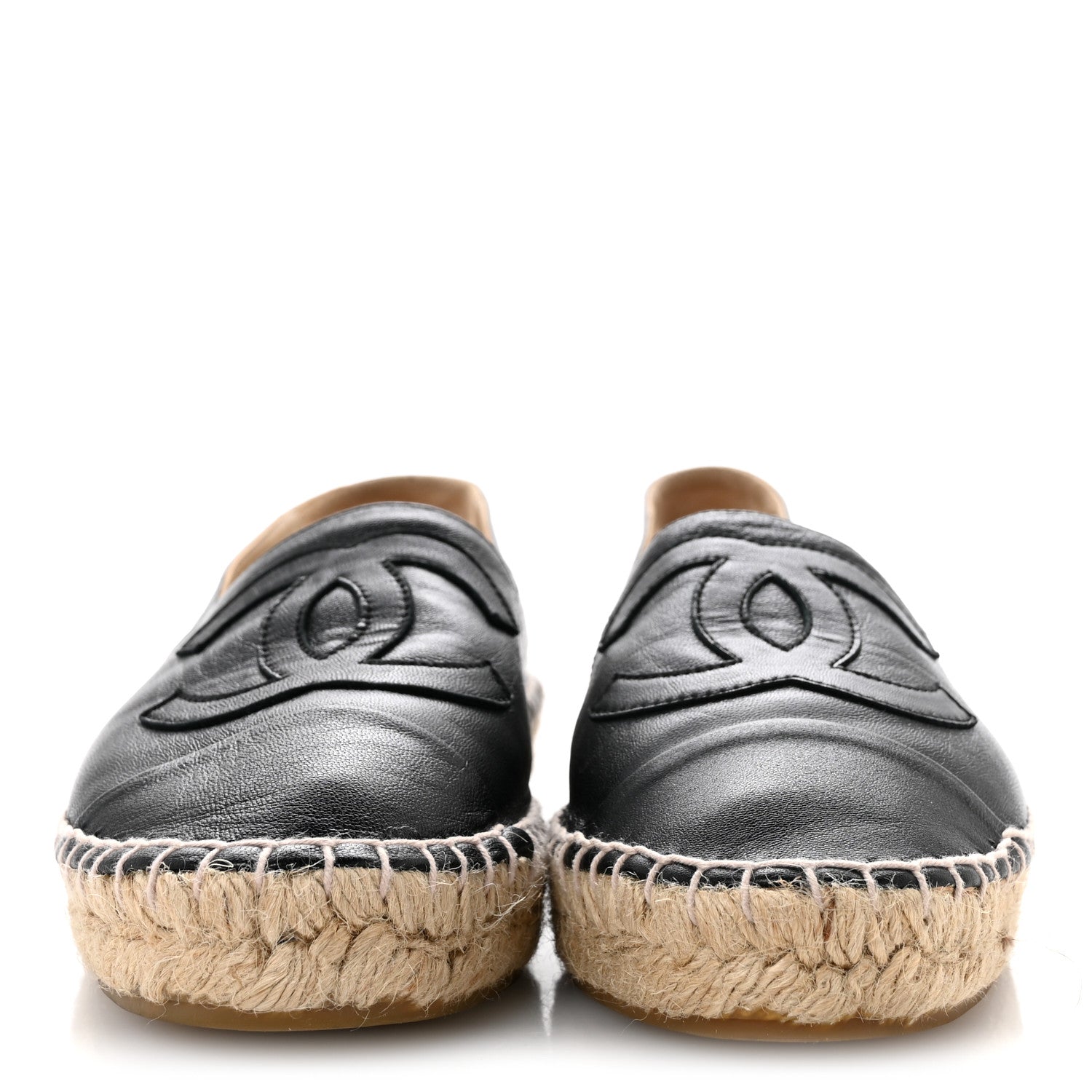 Chanel Lambskin CC Espadrilles 38 Black 3 of 10