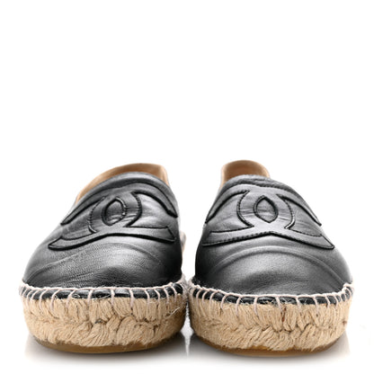 Chanel Lambskin CC Espadrilles 38 Black 3 of 10