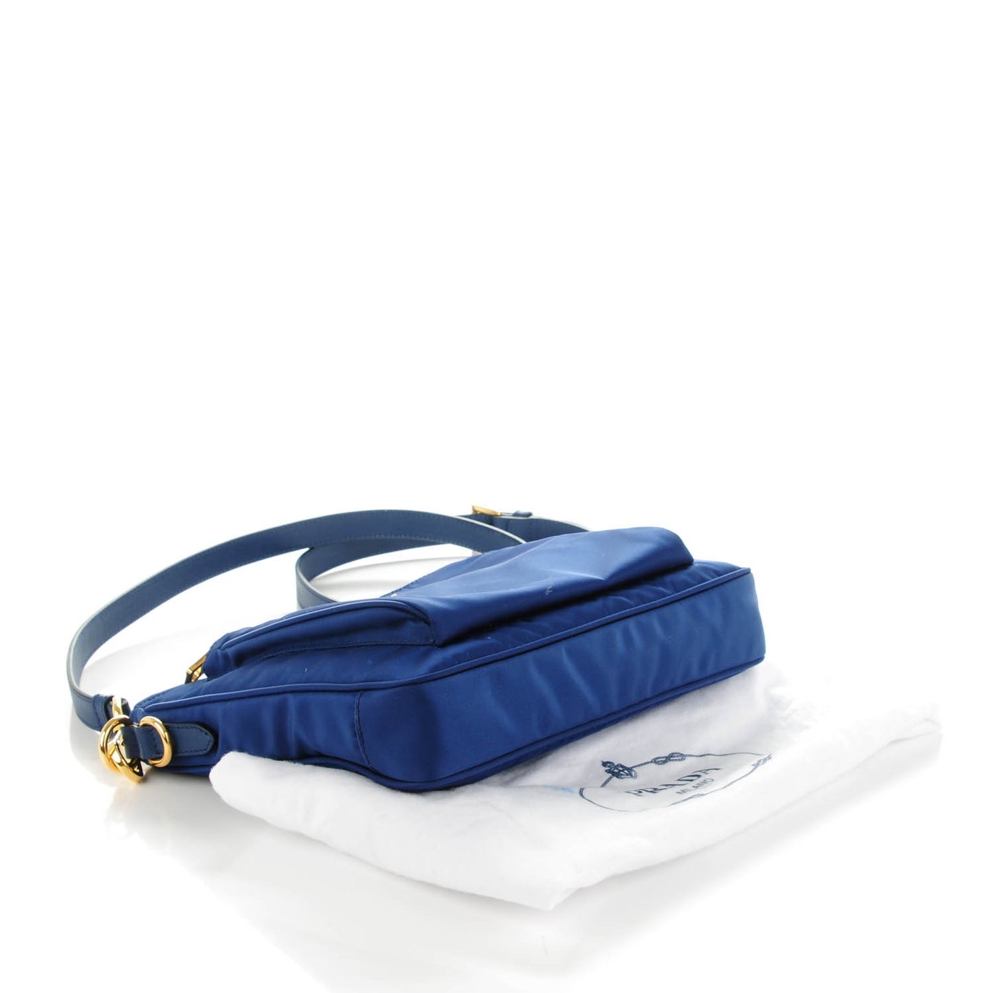 Tessuto Nylon Saffiano Crossbody Bag Bleuette