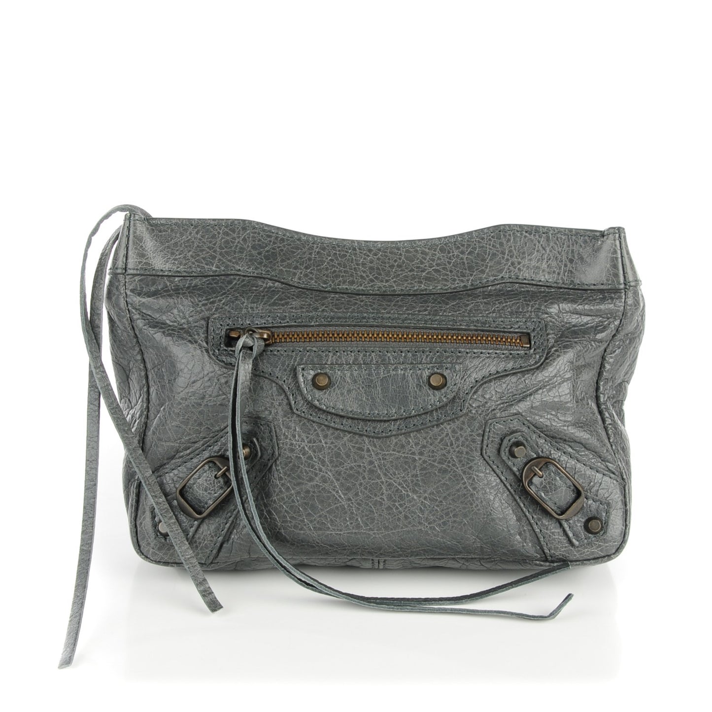 Agneau Classic Hardware Porte Toilette Makeup Clutch Anthracite