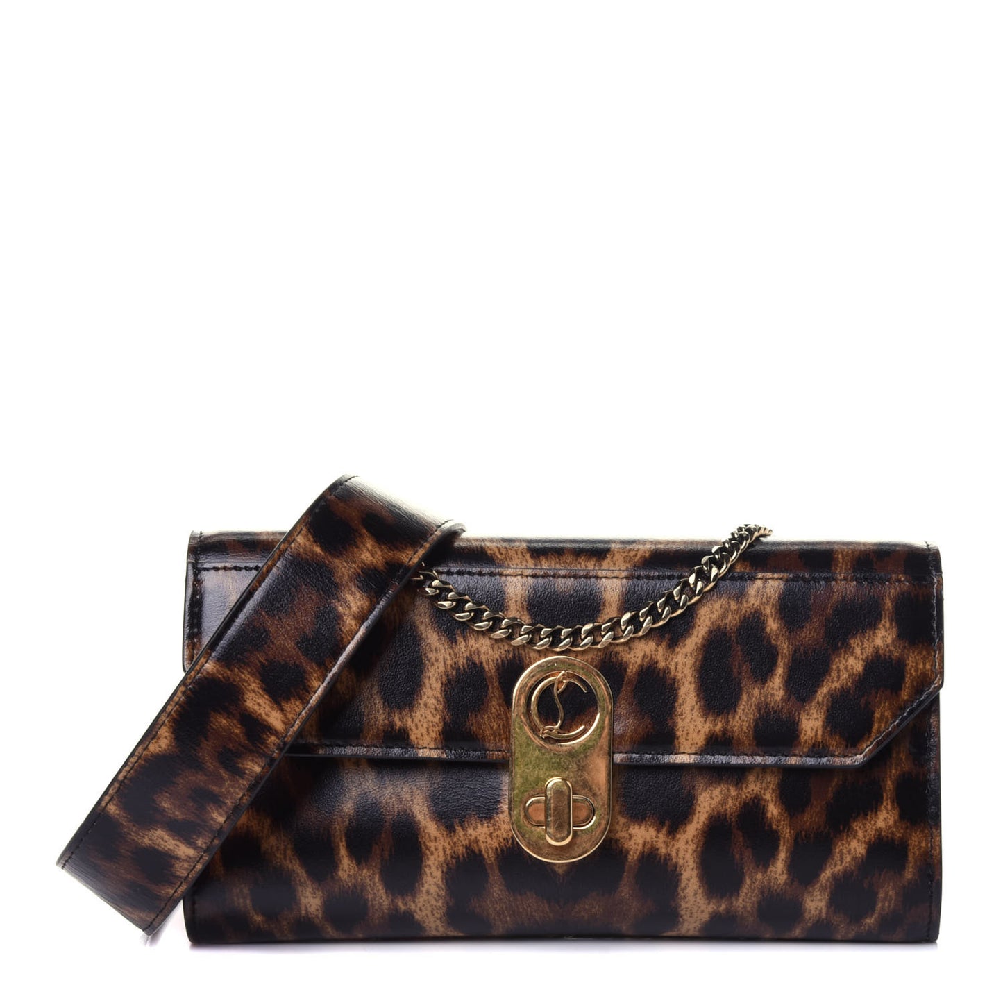 Calfskin Leopard Elisa Belt Bag Brown