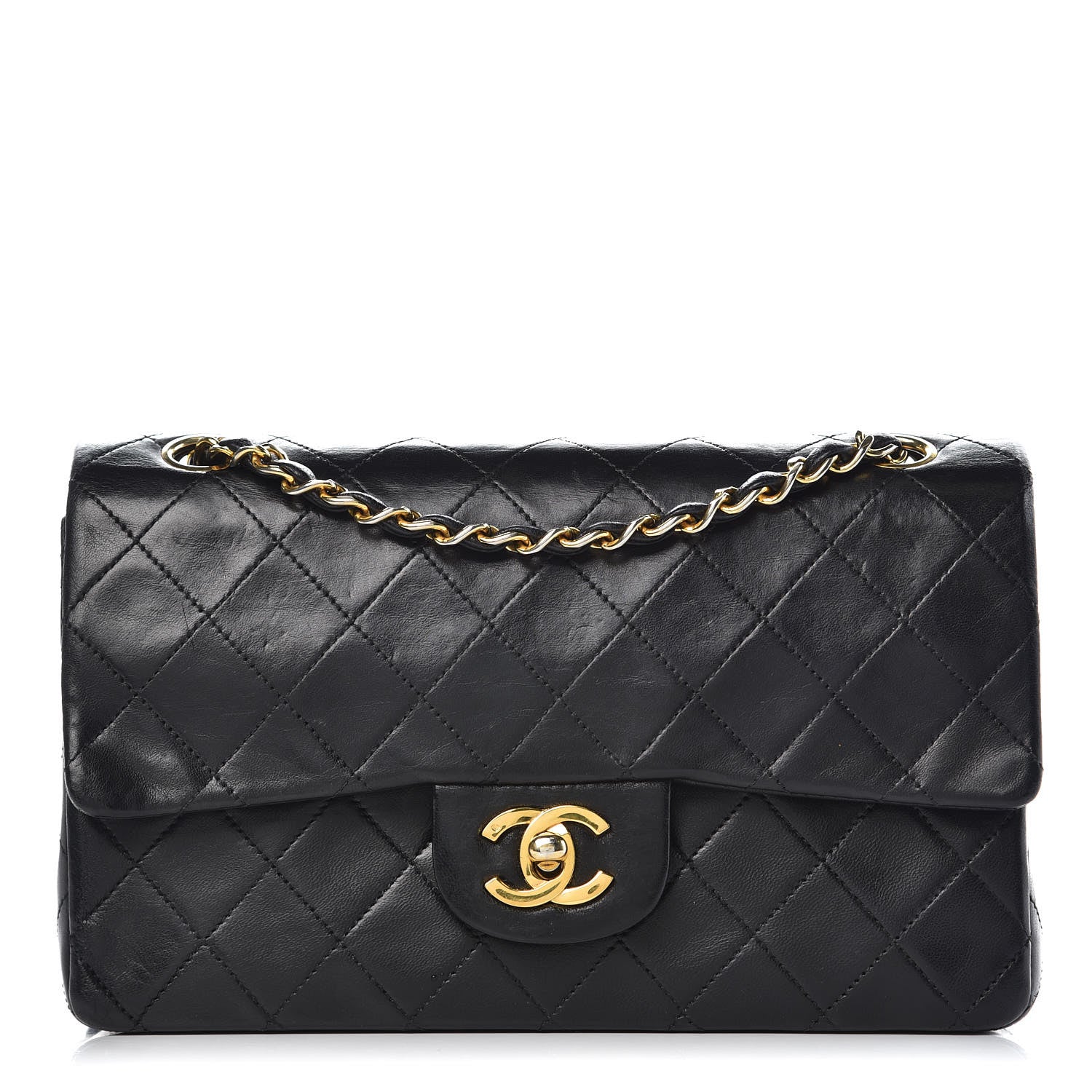 Chanel Lambskin Quilted Small Double Flap Black 1 of 15