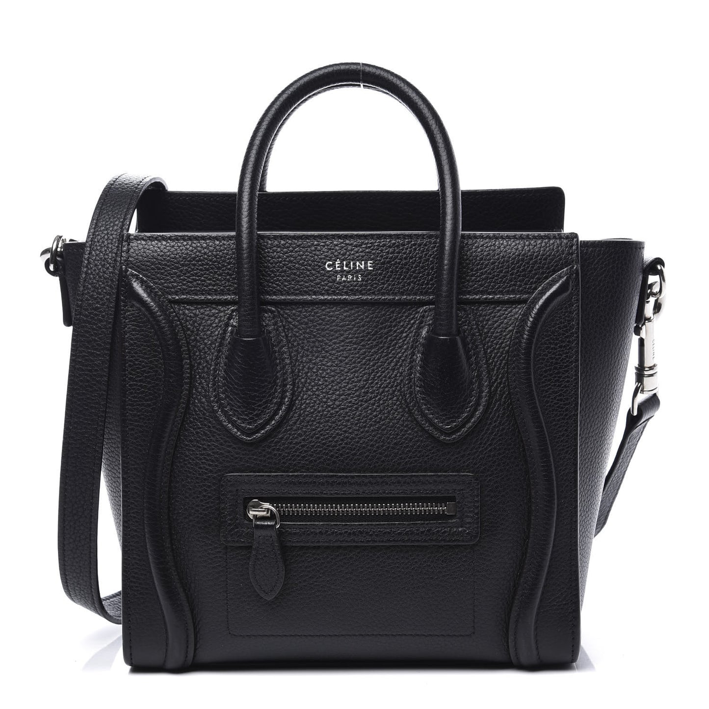 Drummed Calfskin Nano Luggage Black