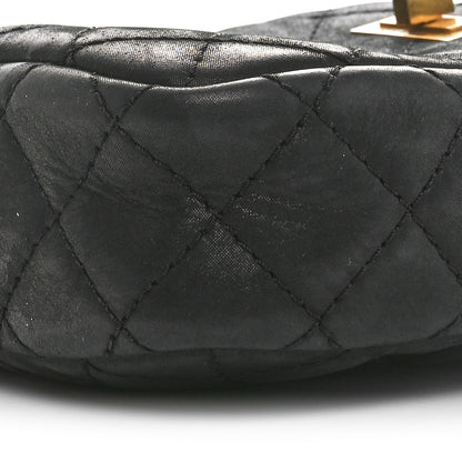 Chanel Nubuck Iridescent Calfskin Quilted Reissue Camera Case Black 10 of 10