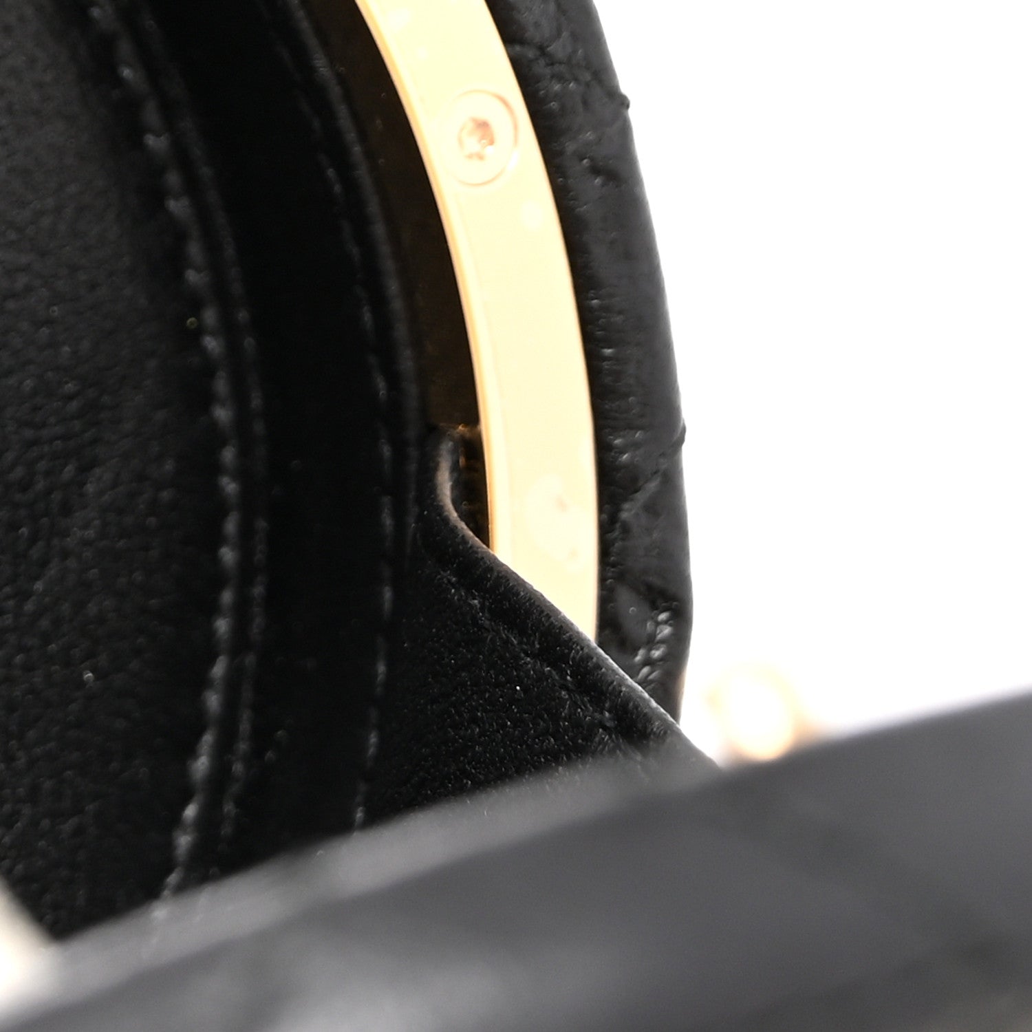 Chanel Lambskin Pearl Crystal Lion Round Minaudiere Clutch Black Gold 8 of 12