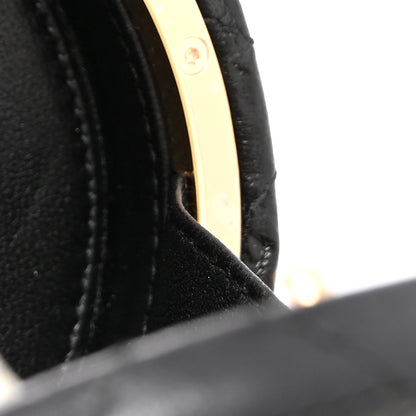 Chanel Lambskin Pearl Crystal Lion Round Minaudiere Clutch Black Gold 8 of 12