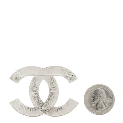Chanel Baguette Crystal CC Brooch Silver 2 of 5
