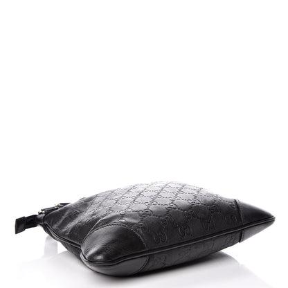 Gucci Guccissima Small Flat Messenger Bag Black 4 of 14