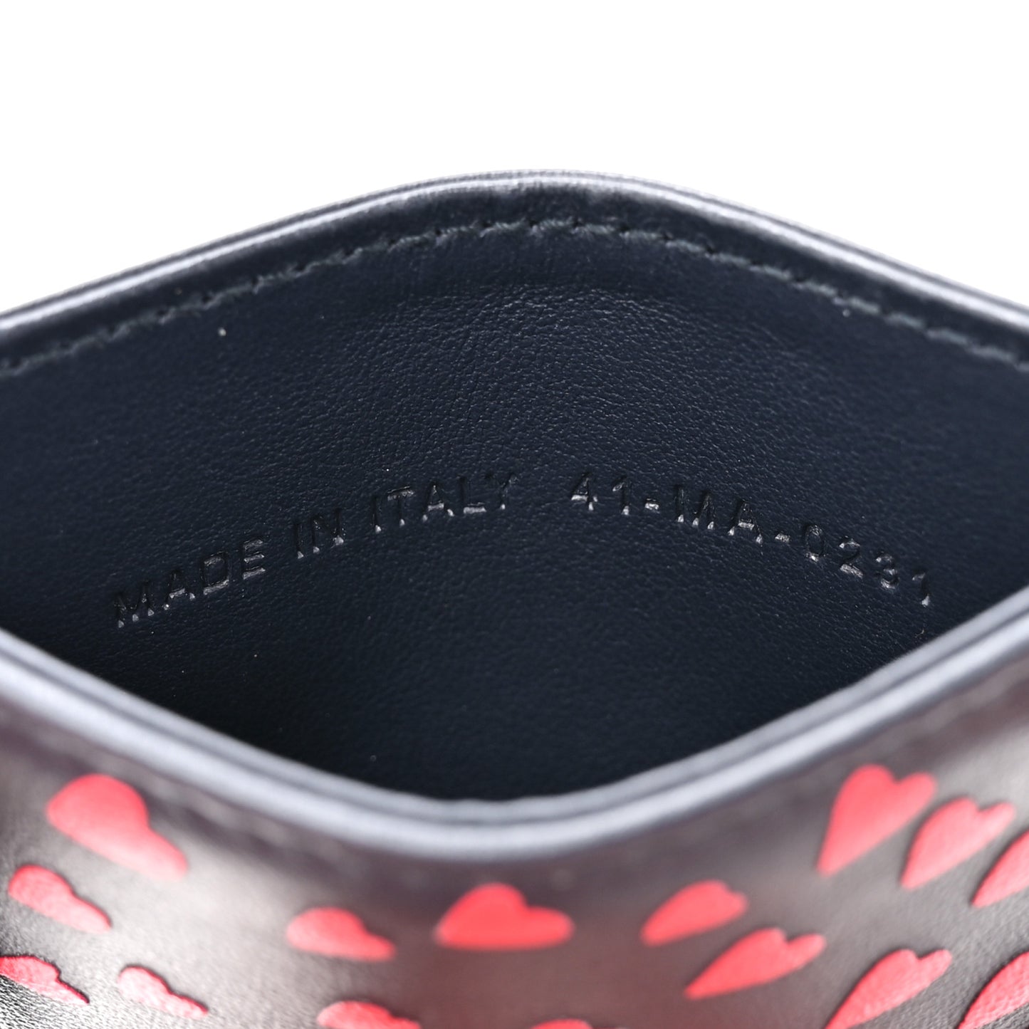 Calfskin Pop Heart Lady Dior Card Holder Black Red