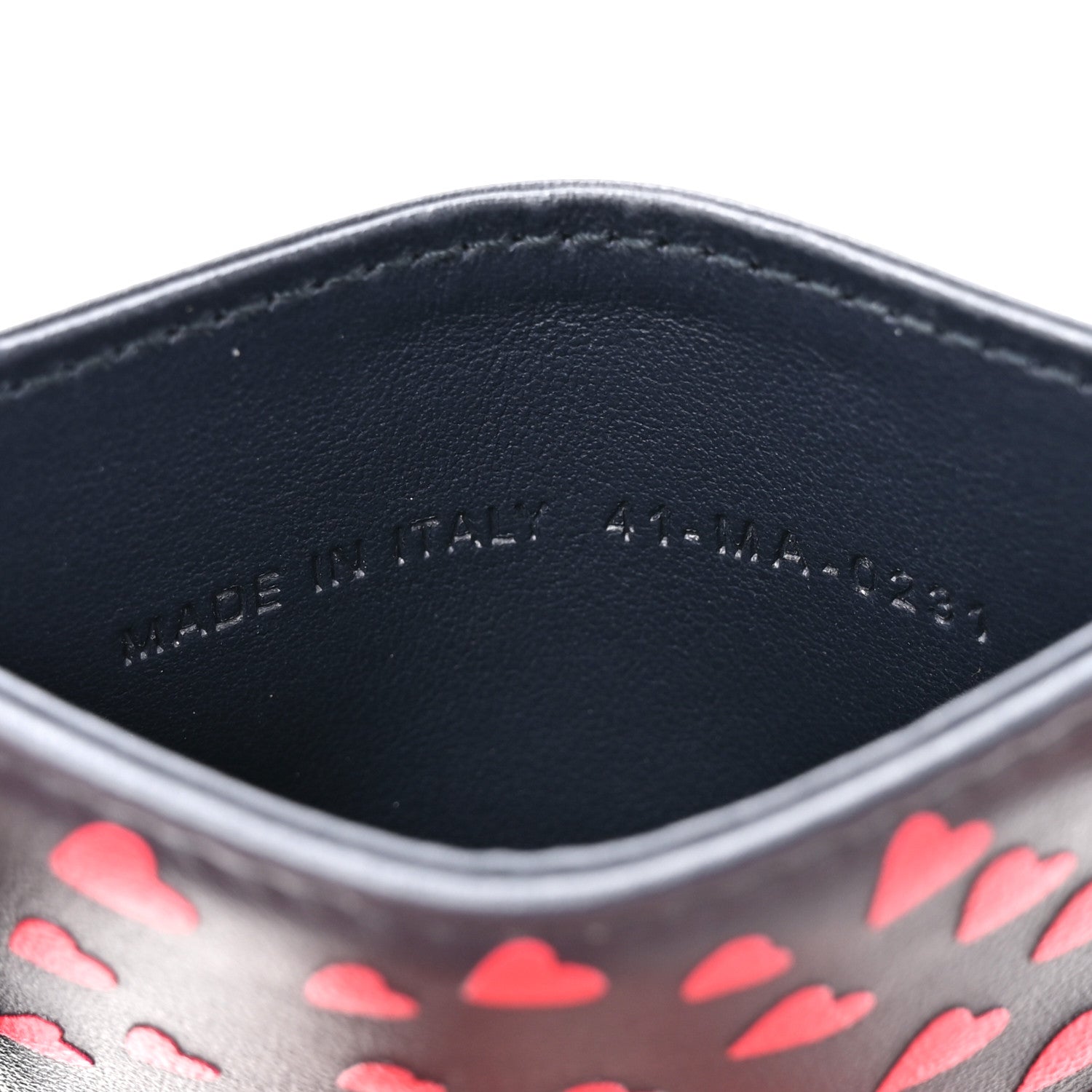 Christian Dior Calfskin Pop Heart Lady Dior Card Holder Black Red 7 of 7