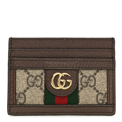 Gucci GG Supreme Monogram Ophidia Card Holder Brown 1 of 7