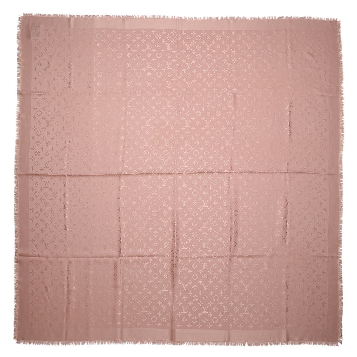 Louis Vuitton Silk Wool Monogram Shawl Natural 1 of 4