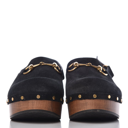 Gucci Suede Horsebit Amstel Slingback Clogs 39.5 Black 2 of 10