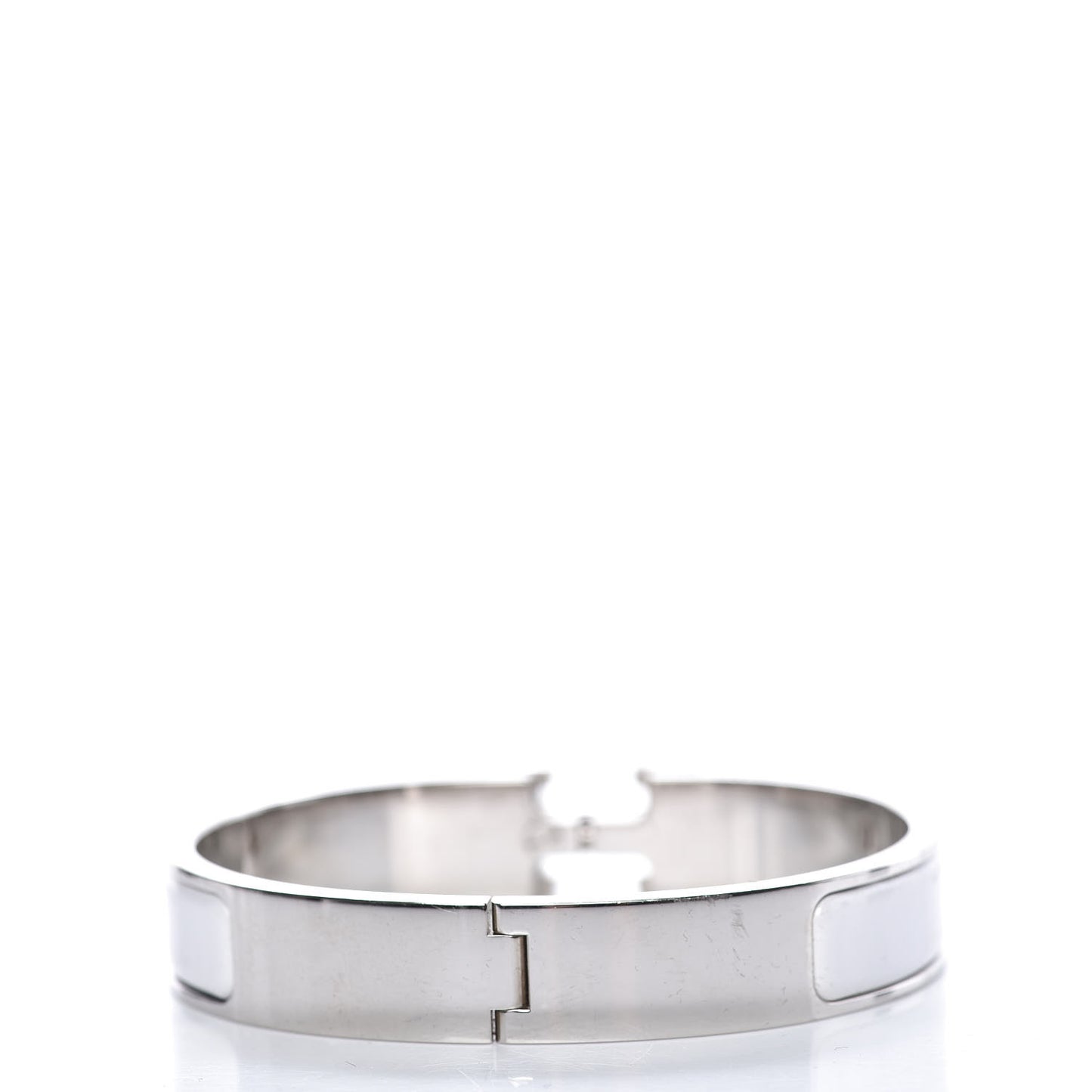 Enamel Narrow Clic Clac H Bracelet GM White