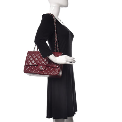 Chanel Caviar Quilted Jumbo Single Flap Dark Red 2 of 10
