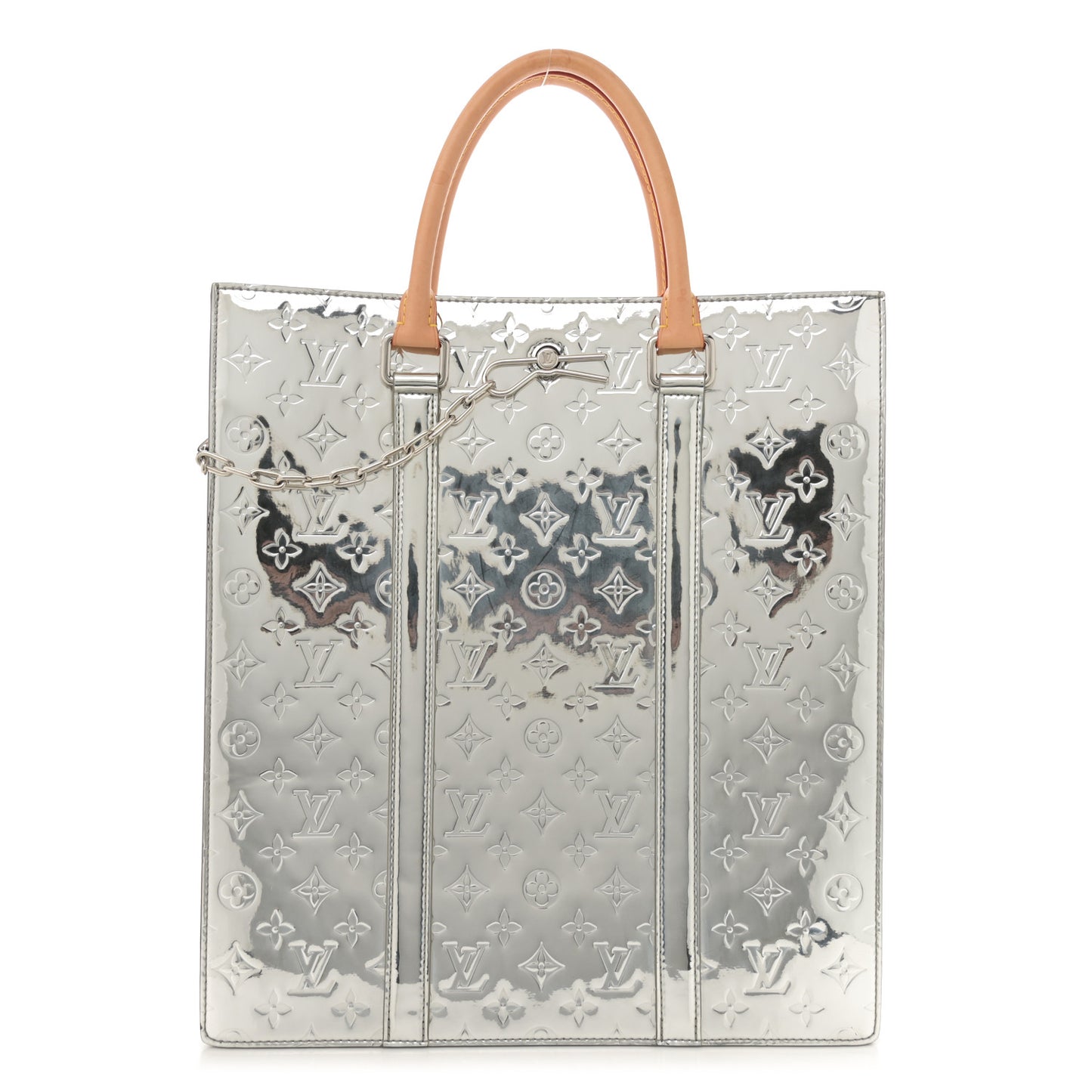 Monogram Mirror Sac Plat NM Silver