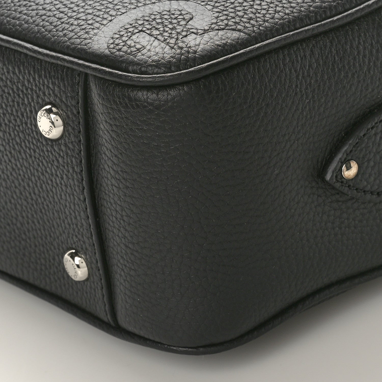 Gucci Piuma Calfskin Jumbo GG Embossed Medium Messenger Bag Black 10 of 10