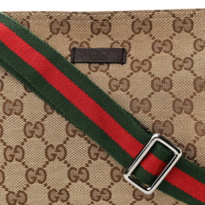 Gucci Monogram Web Small Flat Messenger Crossbody Dark Brown 8 of 10