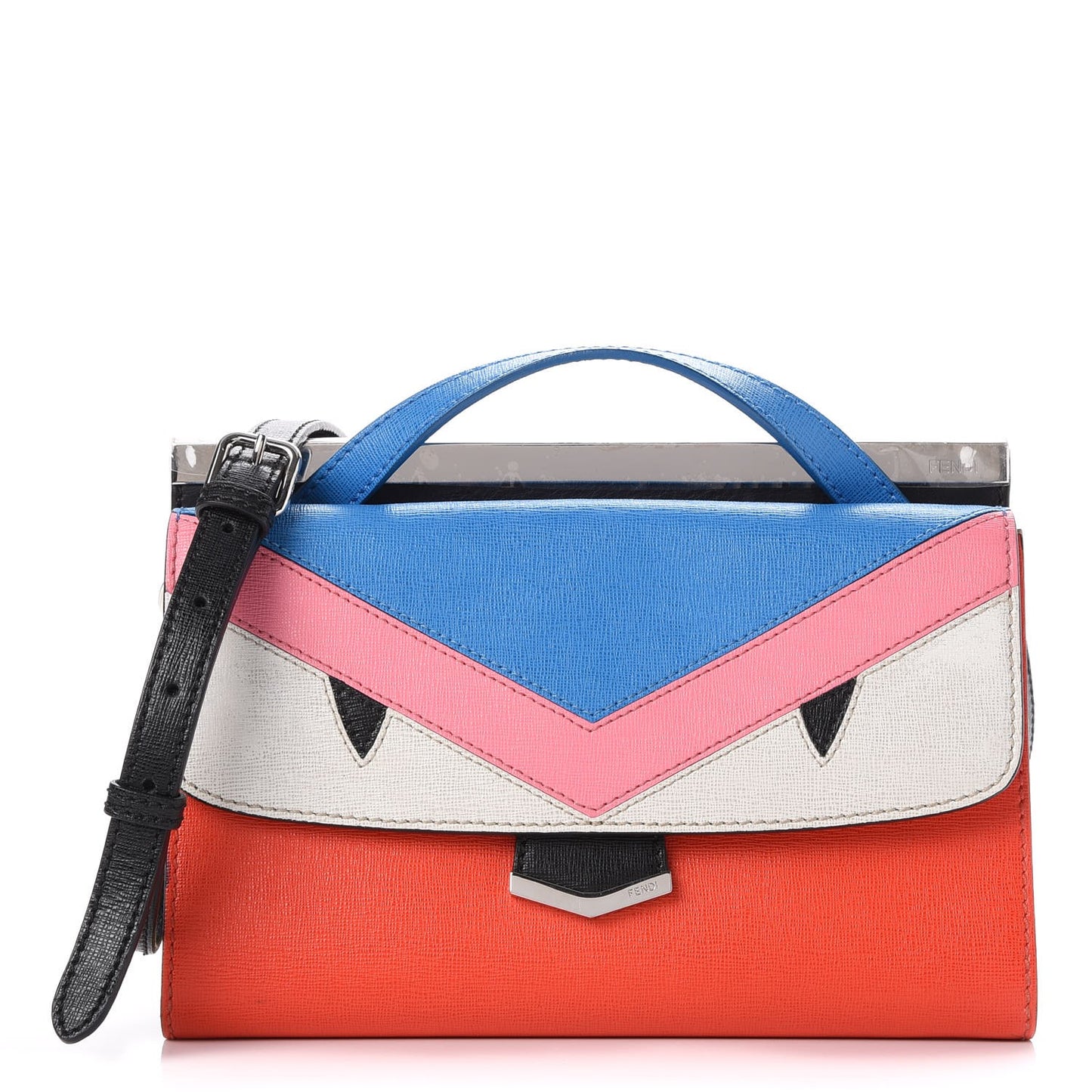 Vitello Elite Monster Mini Demi Jour Shoulder Bag Papavero Royal Blue Multicolor