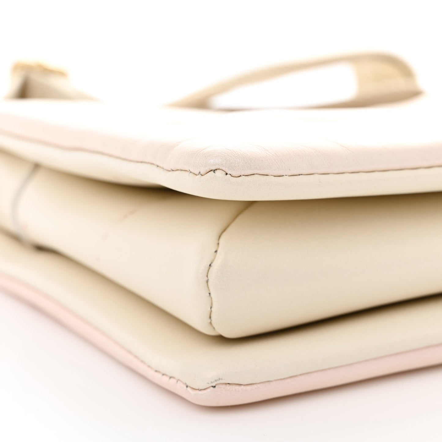 Pearlescent Lambskin Embossed Monogram Coussin PM Beige Rose