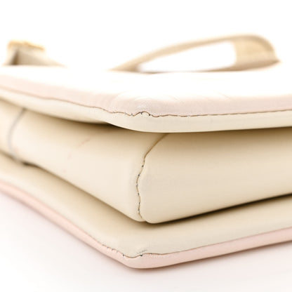 Louis Vuitton Pearlescent Lambskin Embossed Monogram Coussin PM Beige Rose 10 of 13