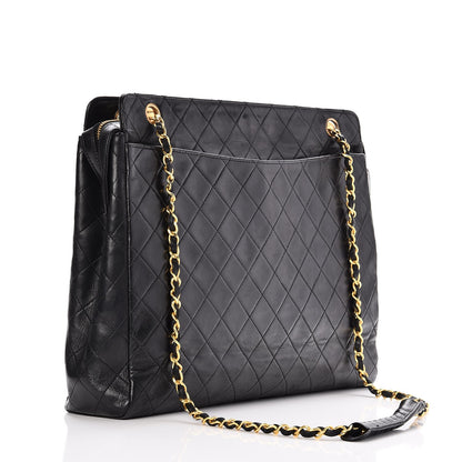 Chanel Lambskin Quilted Shopping Tote Black 3 of 9