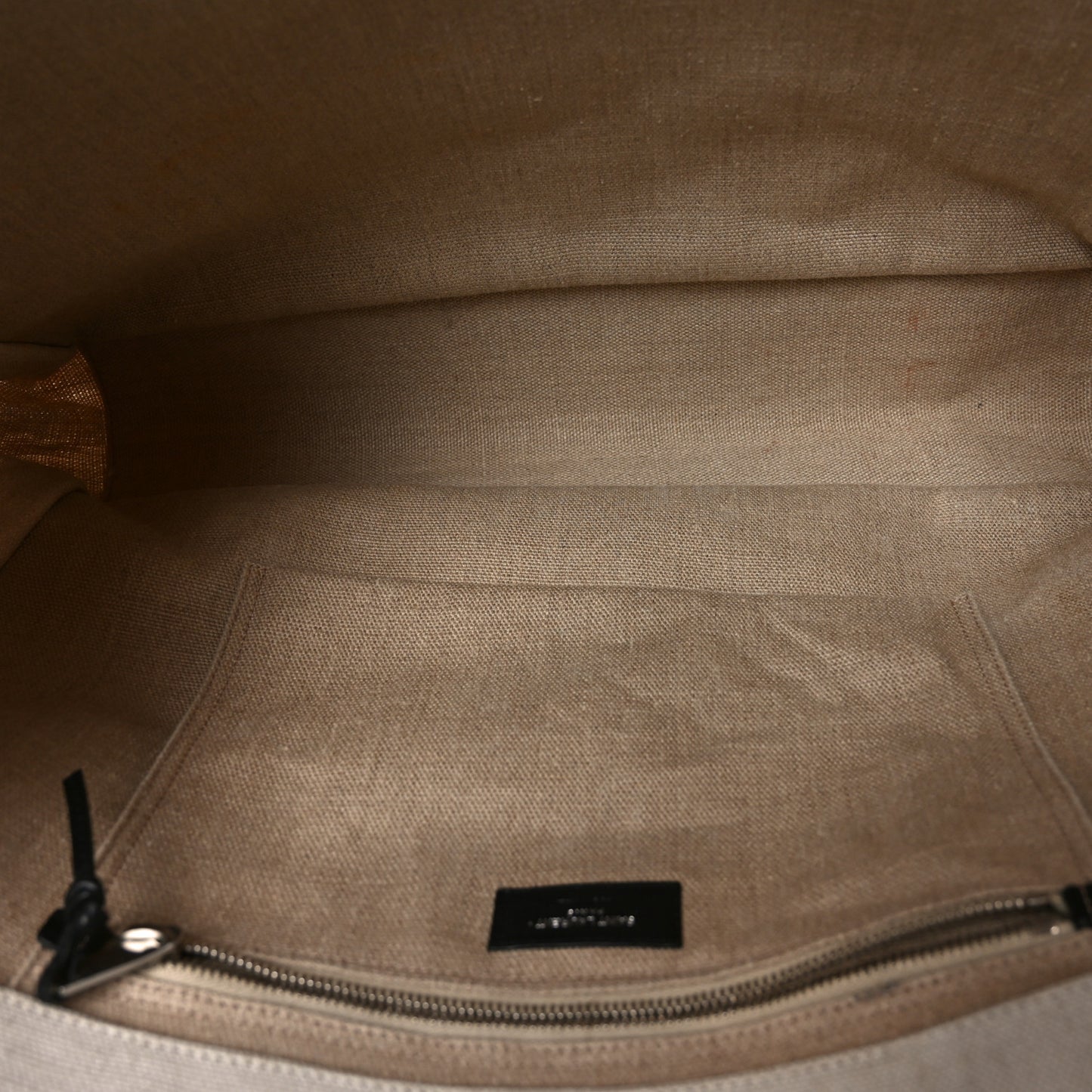 Linen Calfskin Rive Gauche Tote Optic White