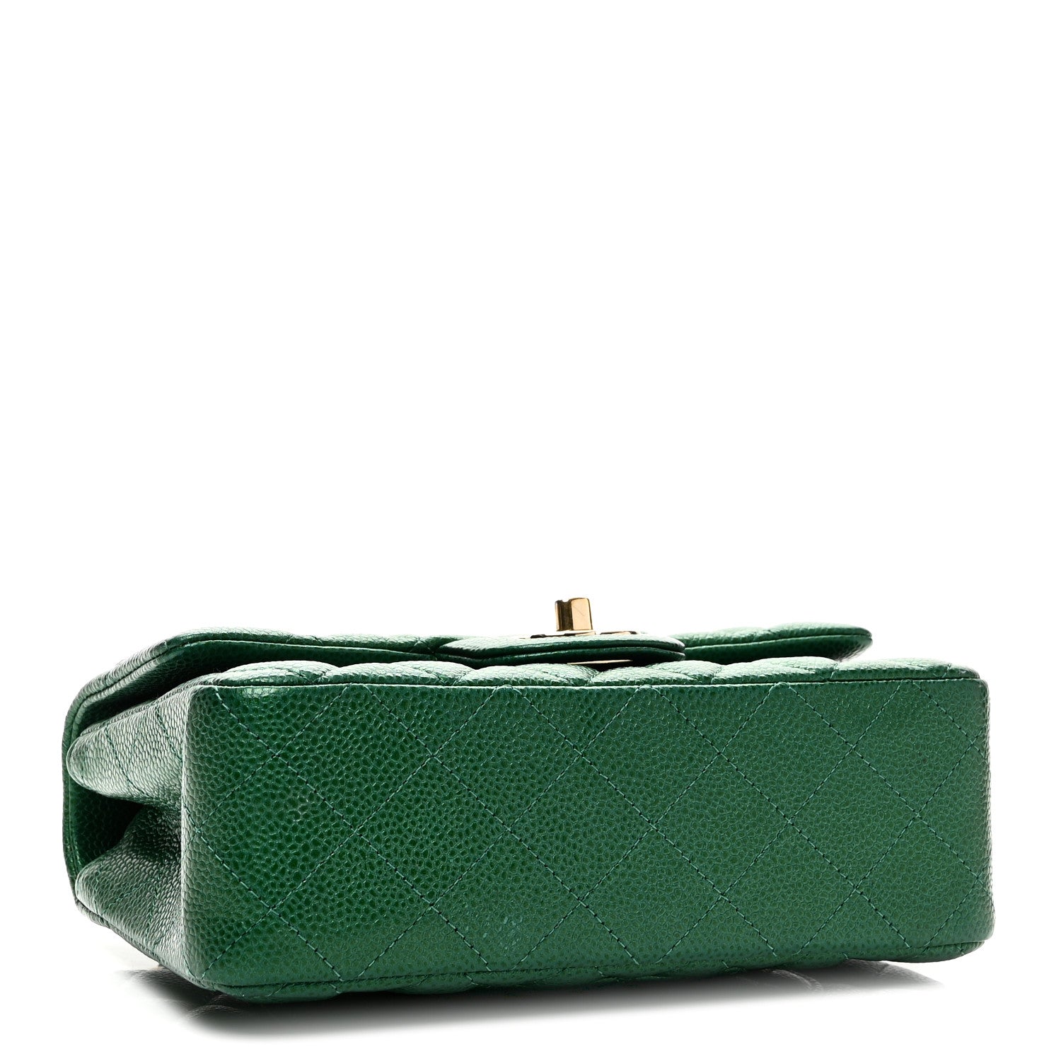 Chanel Metallic Caviar Quilted Mini Rectangular Flap Green 4 of 11