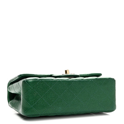 Chanel Metallic Caviar Quilted Mini Rectangular Flap Green 4 of 11