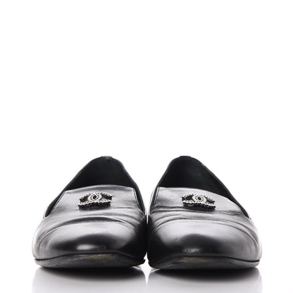 Chanel Lambskin CC Loafers 36.5 Black 2 of 13