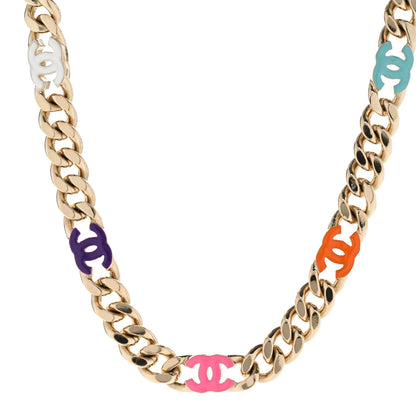 Chanel Metal Enamel Chain CC Choker Gold Multicolor 1 of 6