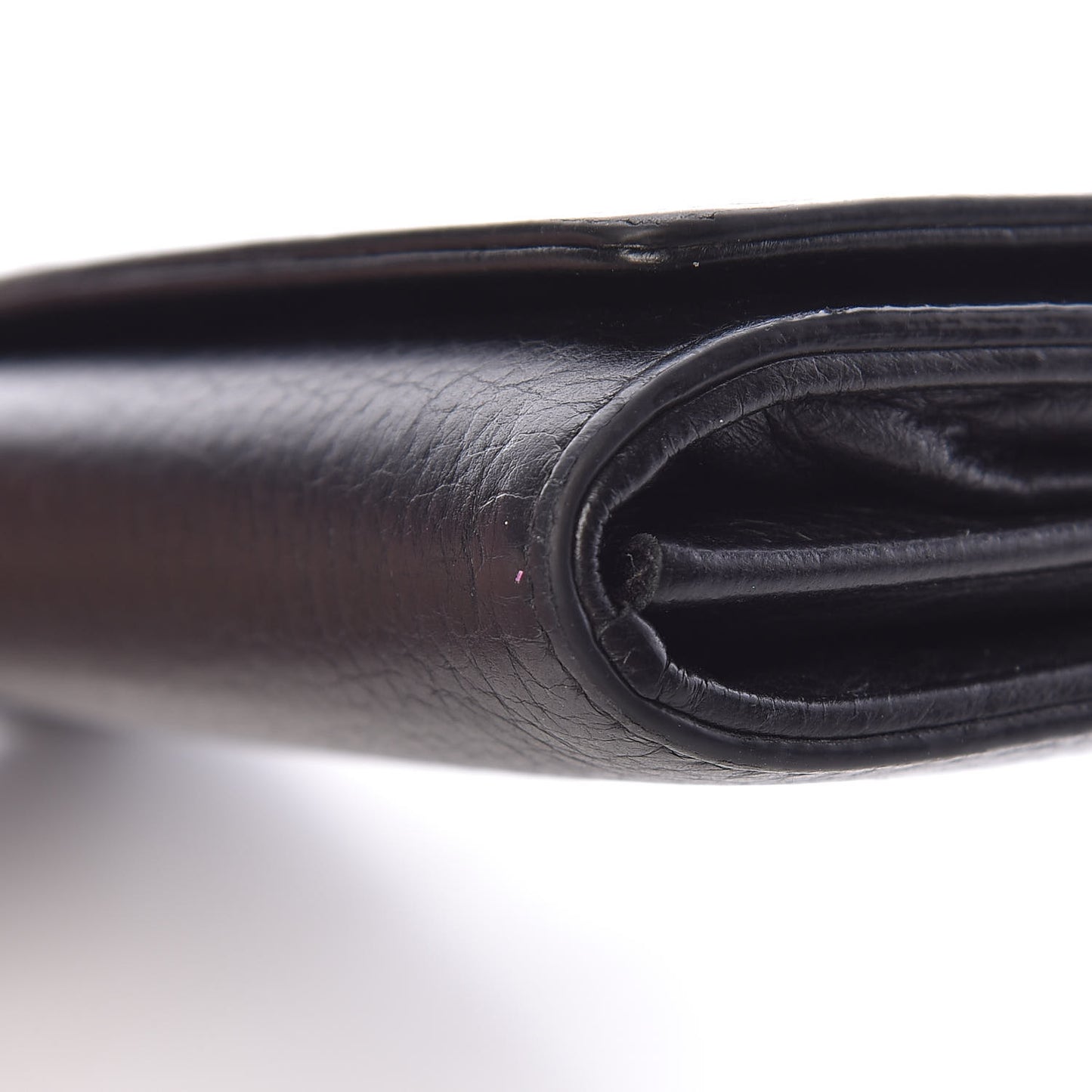 Grained Calfskin Continental Wallet Black