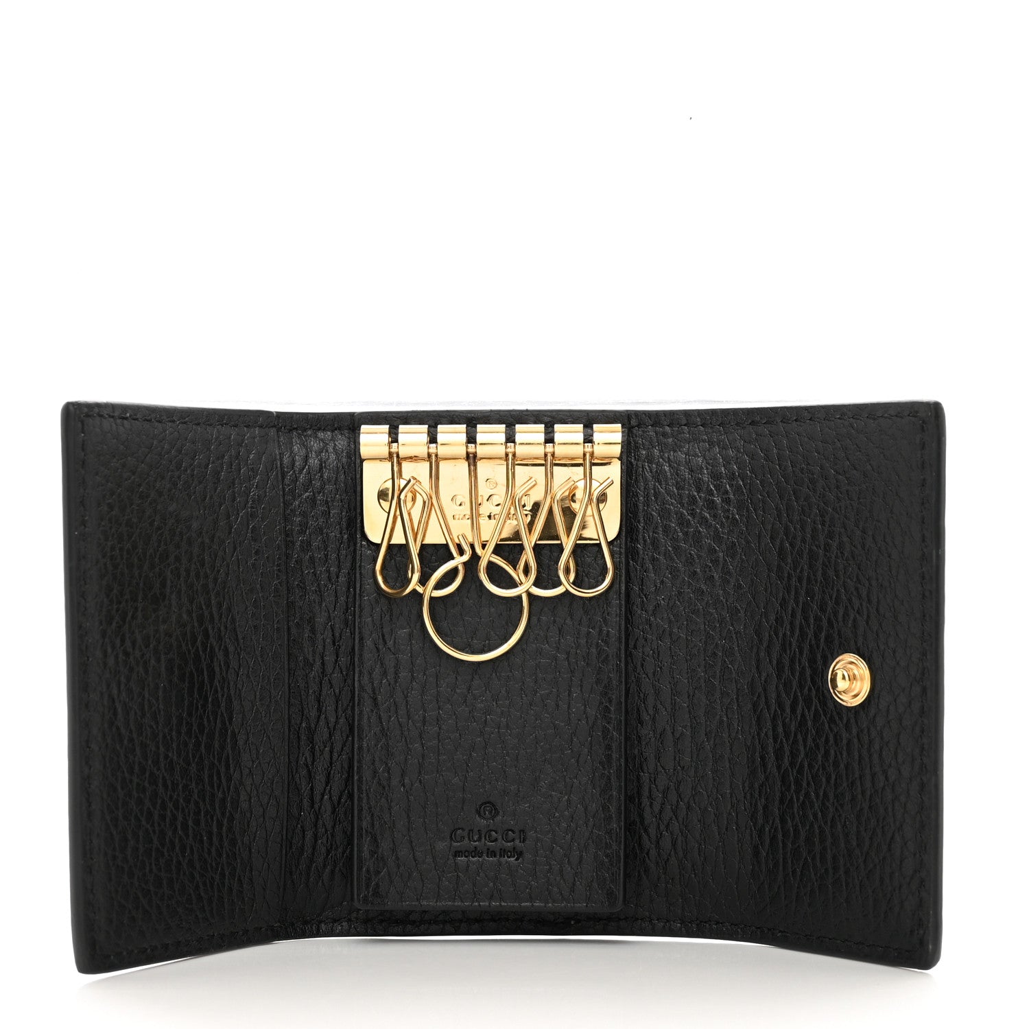 Gucci Dollar Calfskin GG Supreme Monogram GG Marmont 6 Key Holder Case Black Beige Ebony 5 of 6