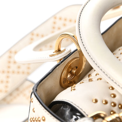 Christian Dior Calfskin Cannage Studded Medium Supple Lady Dior White 13 of 13
