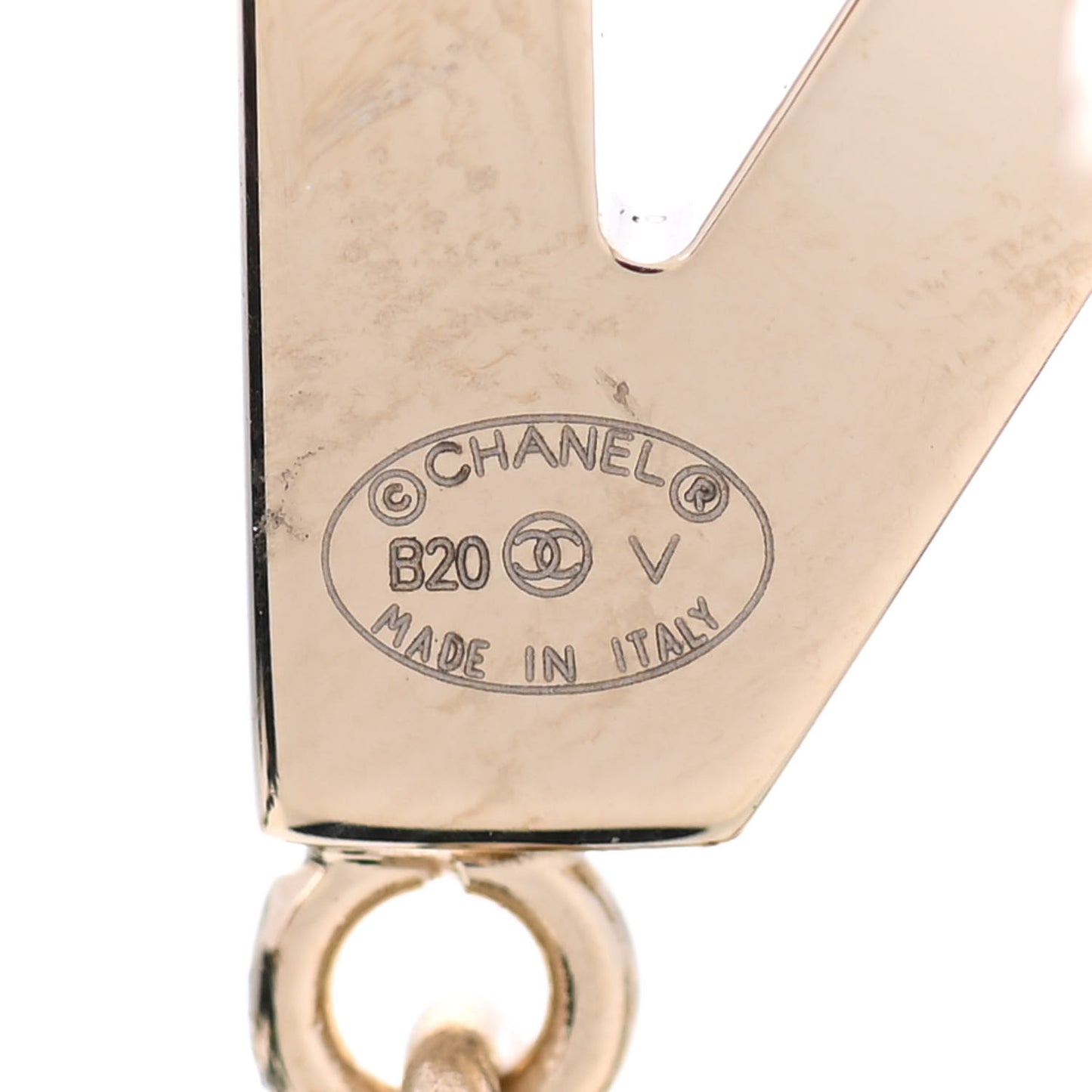 Metal Cha-Nel Logo Drop Earrings Gold