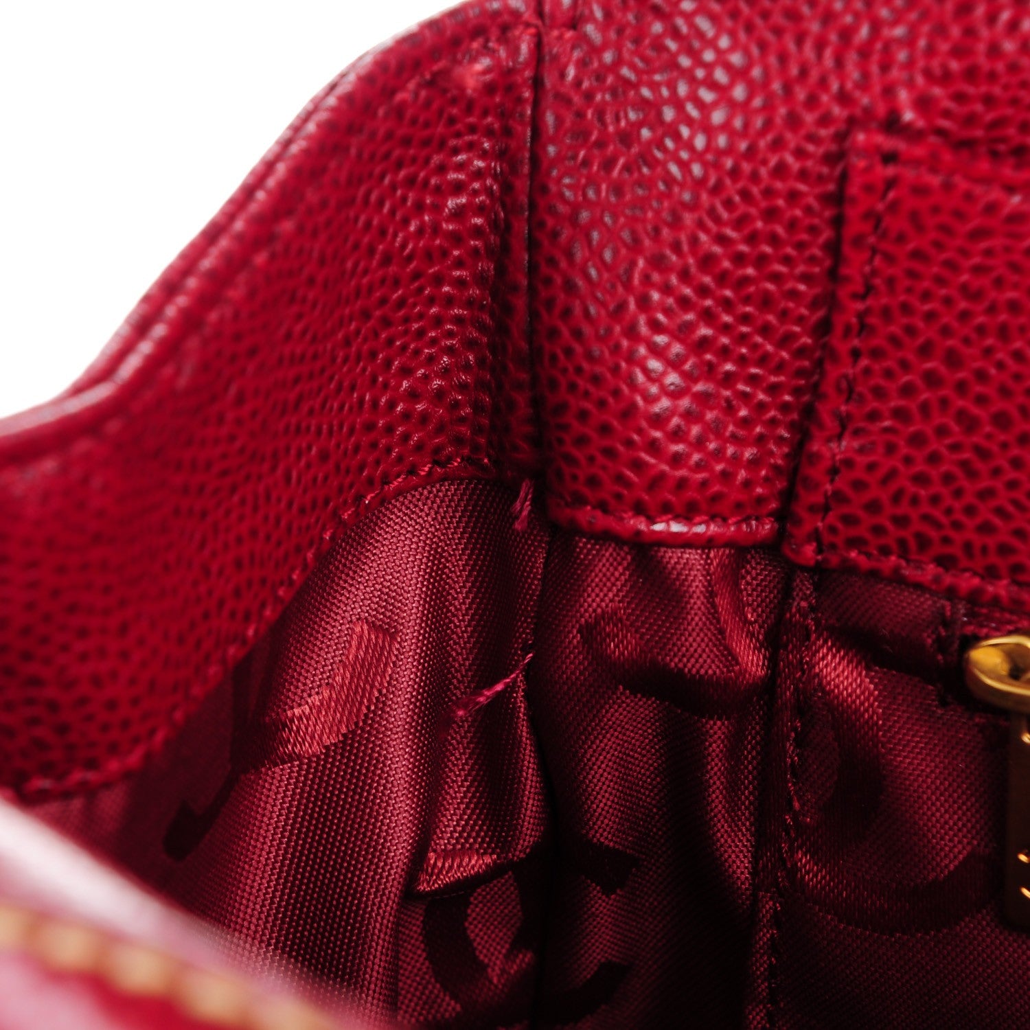 Chanel Caviar CC Stitched Tote Red 9 of 10