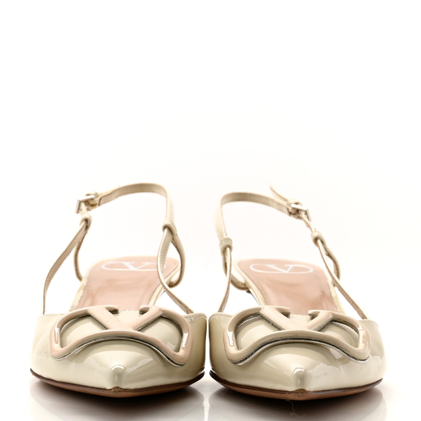 Patent Tonal Vlogo Slingback 40mm Pumps 37 Ivory
