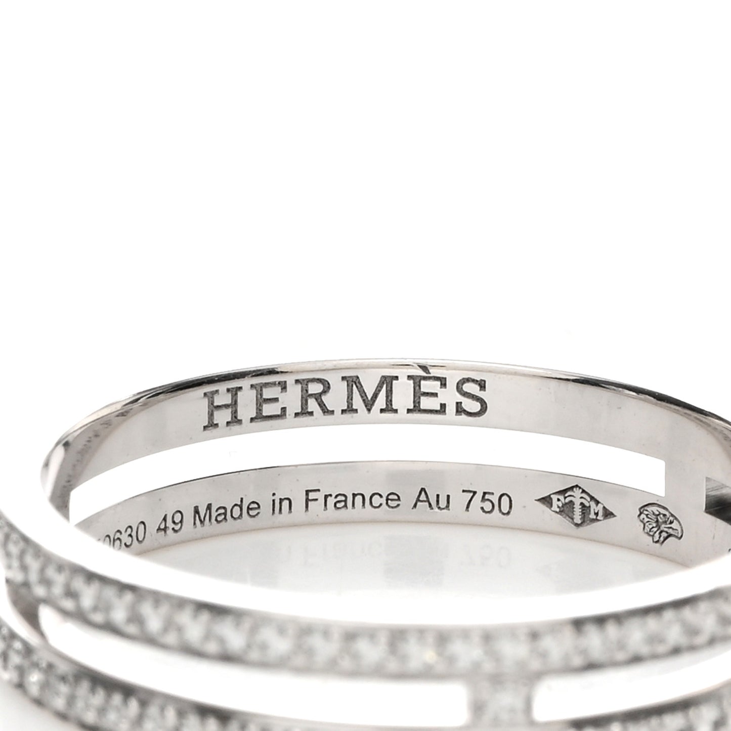 18K White Gold Diamond Ariane Wedding Band Ring 49 5