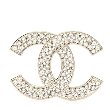 Chanel Metal Crystal CC Brooch Gold 1 of 4