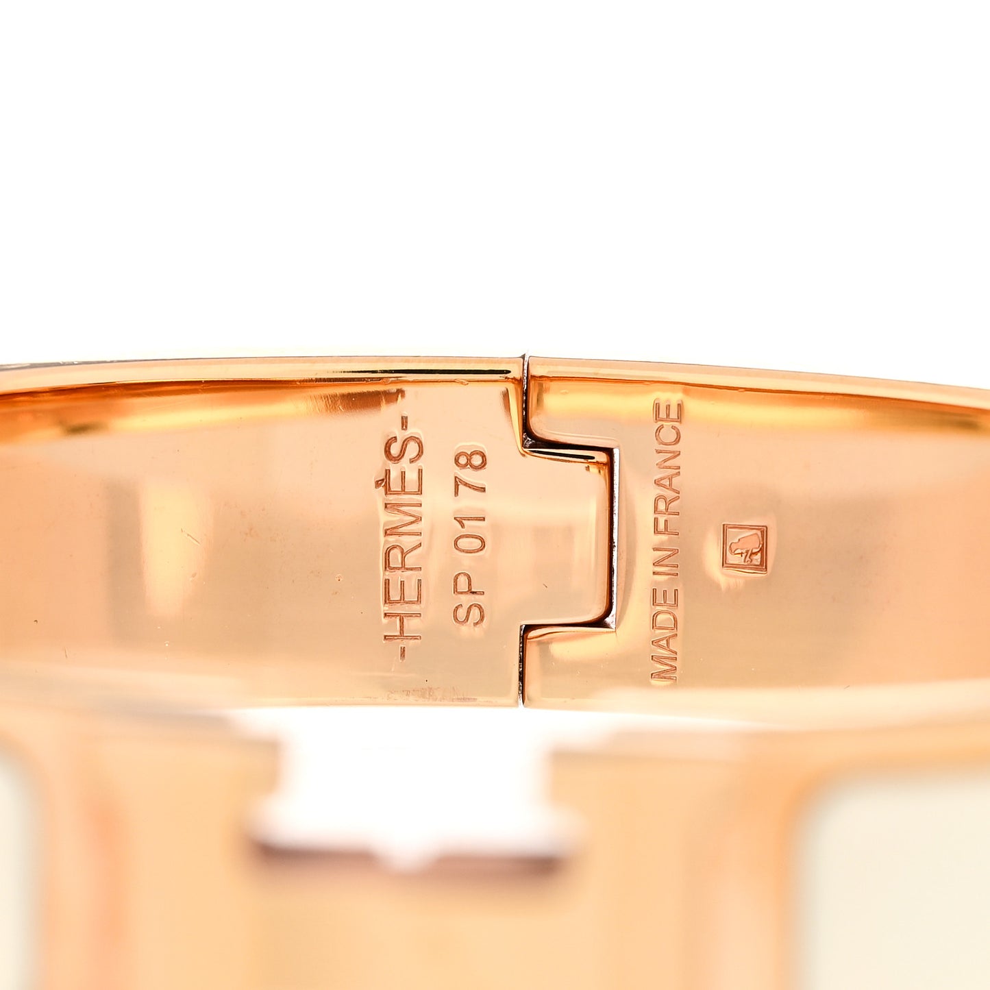 Enamel Narrow Clic Clac H Bracelet GM White