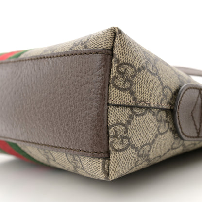 Gucci GG Supreme Monogram Textured Dollar Calfskin Web Small Ophidia Dome Shoulder Bag Beige Ebony New Acero 10 of 10