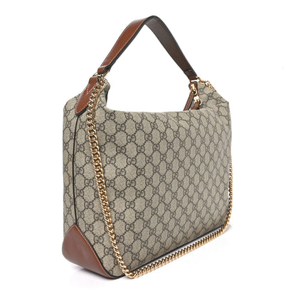 Gucci GG Supreme Monogram Large Linea A Hobo Light Brown 3 of 10