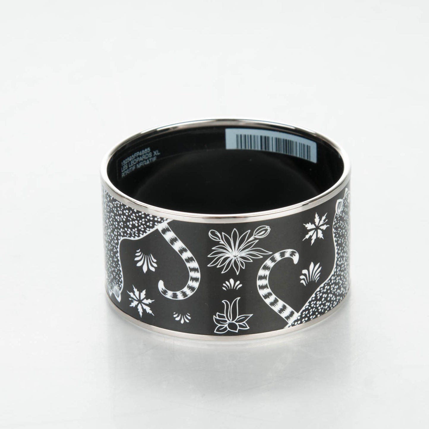 Enamel Printed Extra Wide Les Leopards Positif Negatif Bracelet 65 Black