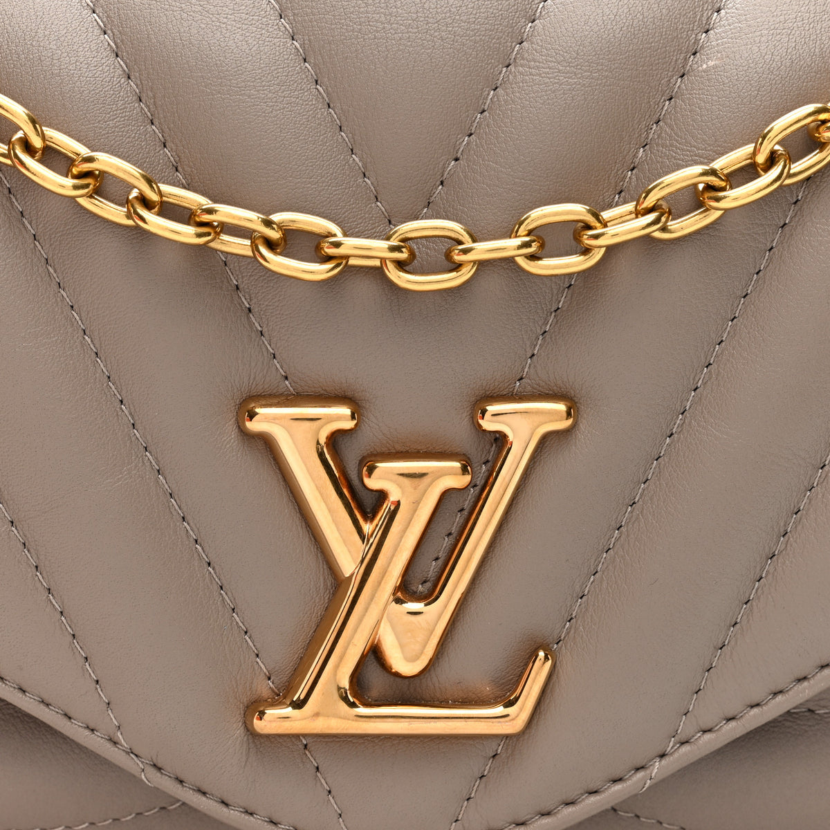 Louis Vuitton Calfskin LV New Wave Chain Bag Taupe 7 of 9