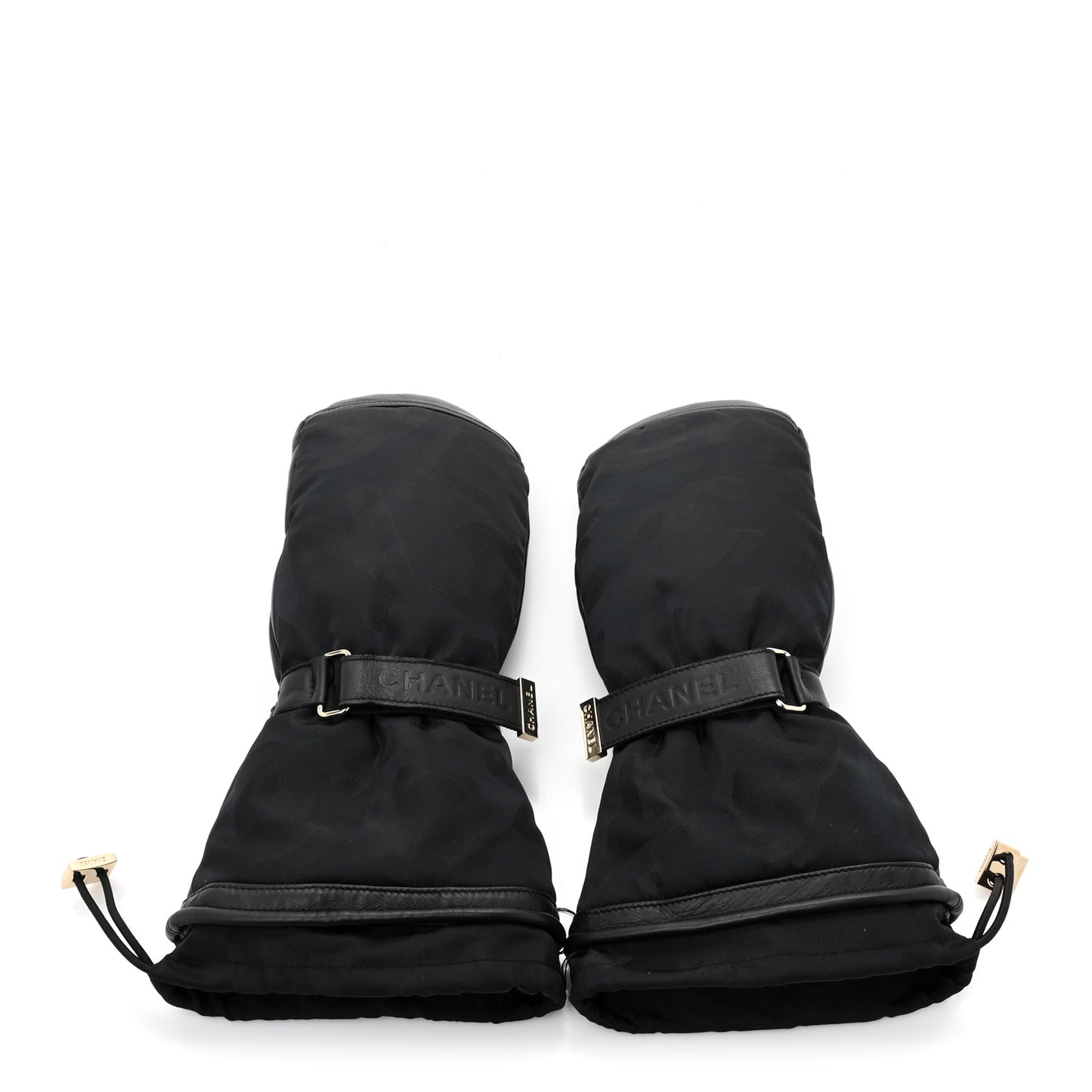 Lambskin Nylon CC Mittens M Black